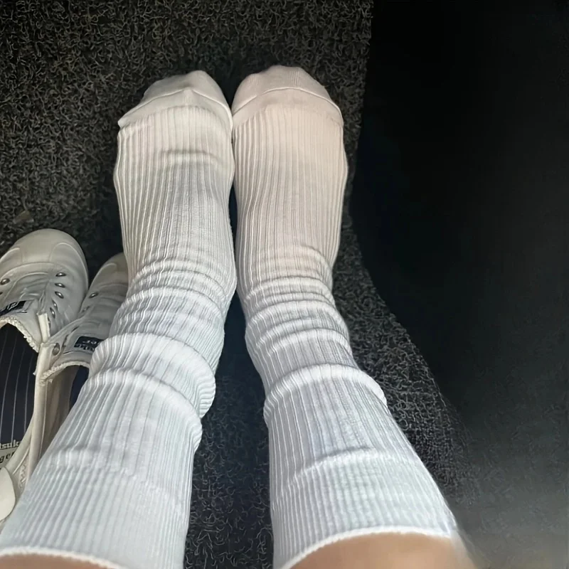 

Simplejewel 5 Pairs Daily Men Dress Fall Winter Walk Cotton High Socks Black Classic Bussiness Large Plus Size EU40-48