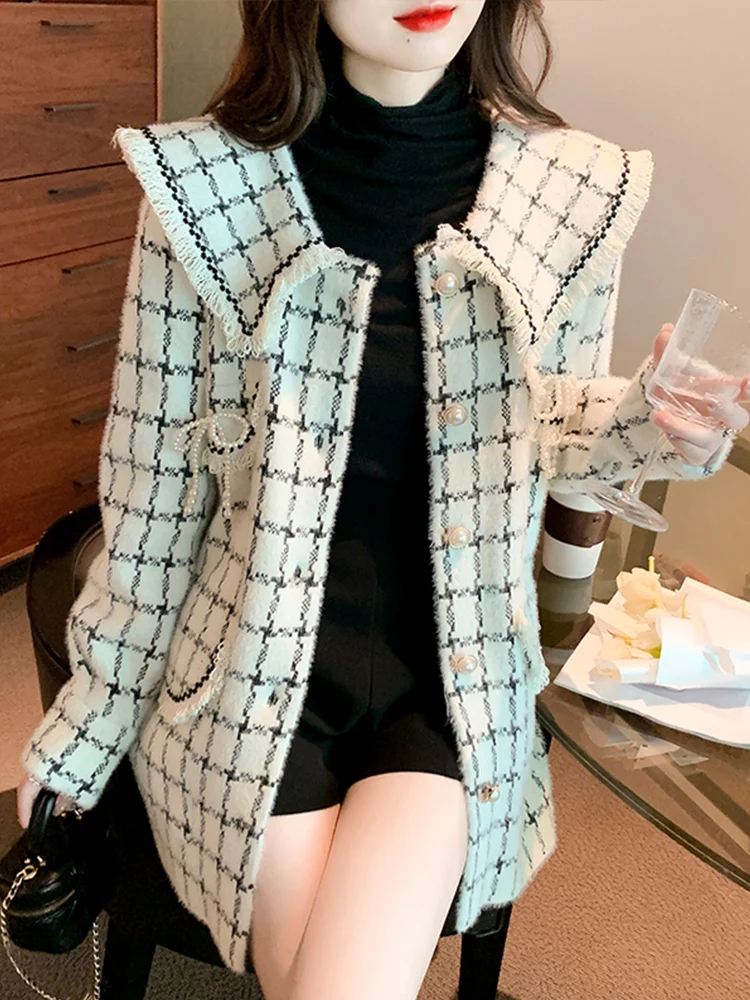 

Твидовый жакет коричневый женский осенний с панелями, многослойной отделкой, деталями из софтшелла, планкой на пуговицах, манжетами, в стиле Highstreet, для офиса