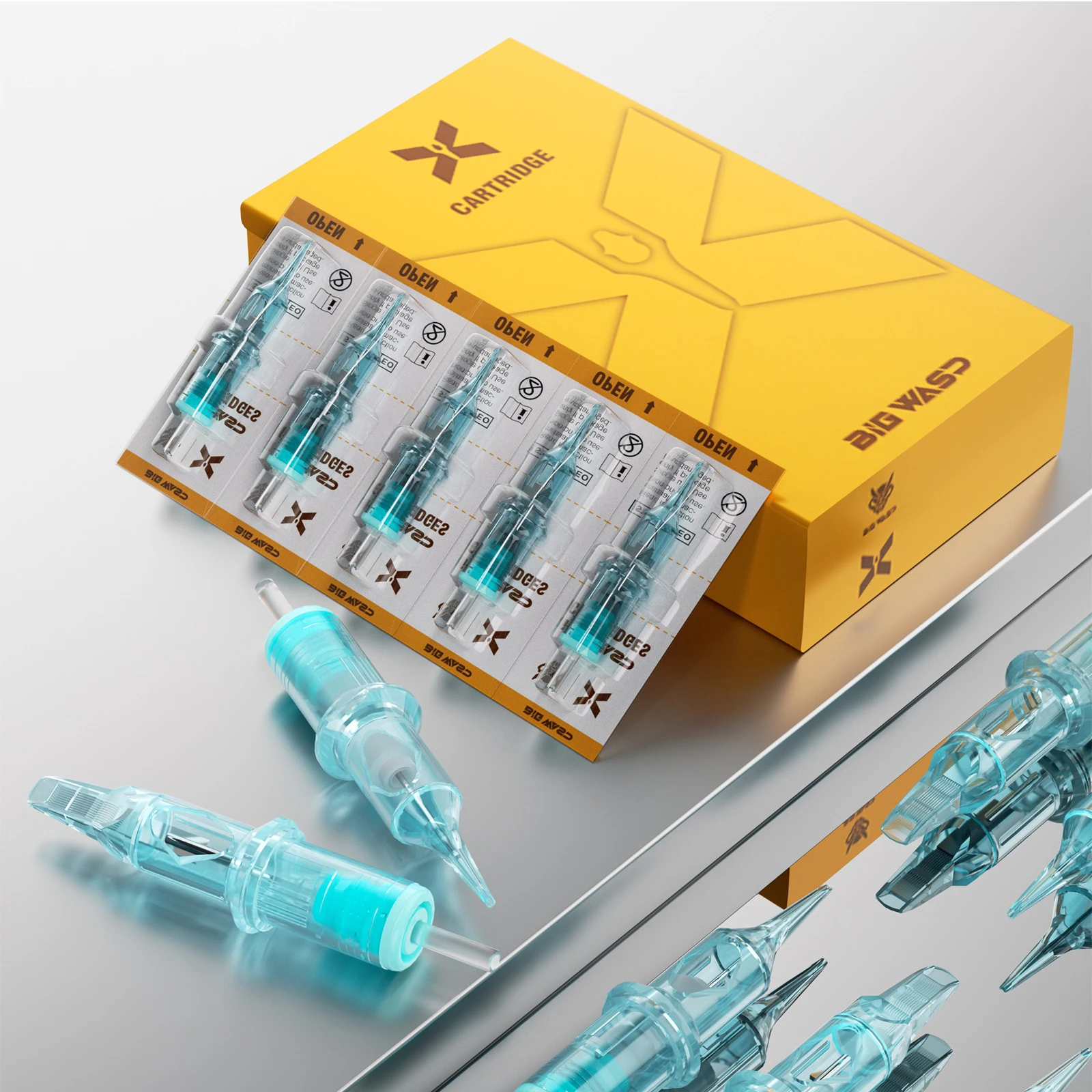 

BIGWASP Tattoo Cartridge Needles 20PCS RL/RM/RS/M1 #10#12 Professional Disposable Sterilized Safety Tattoo Needle for Tattoo Pen