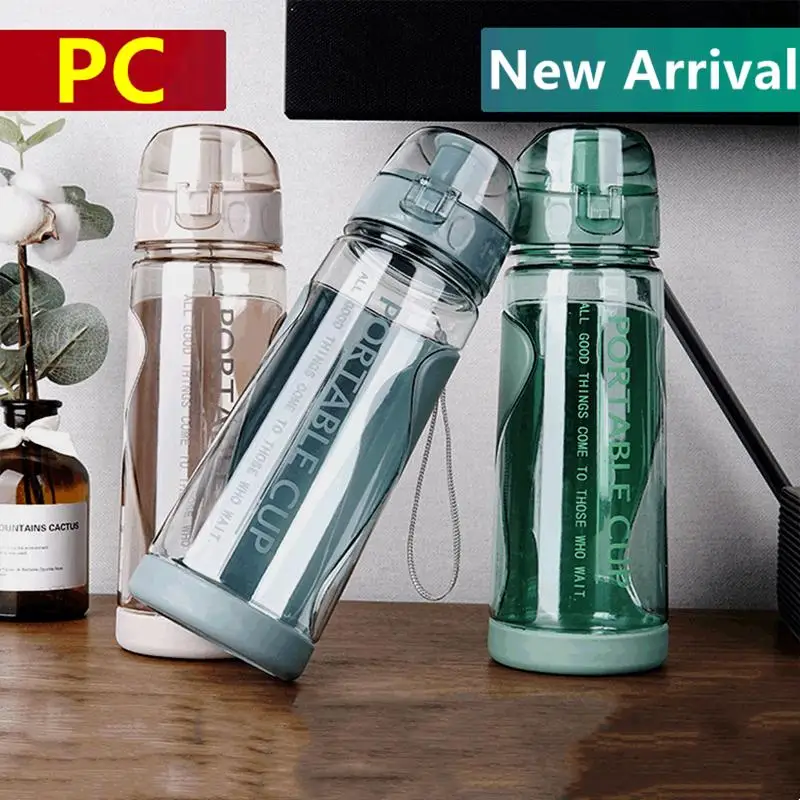 Newest 570ml Plastic Water Bottles Bottle BPA Free Outdoor Sports Water Cup Water Mug Student Portable Mug Handle Drinking Tool