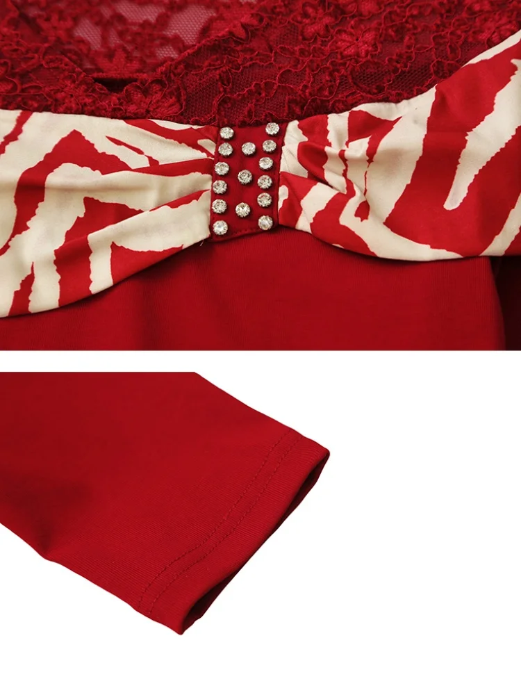 

Sexy V-neck Lace Contrasting Cotton Splicing Women's T-shirt Fashion High Quality Long Sleeves Autumn Women Tops Blouse