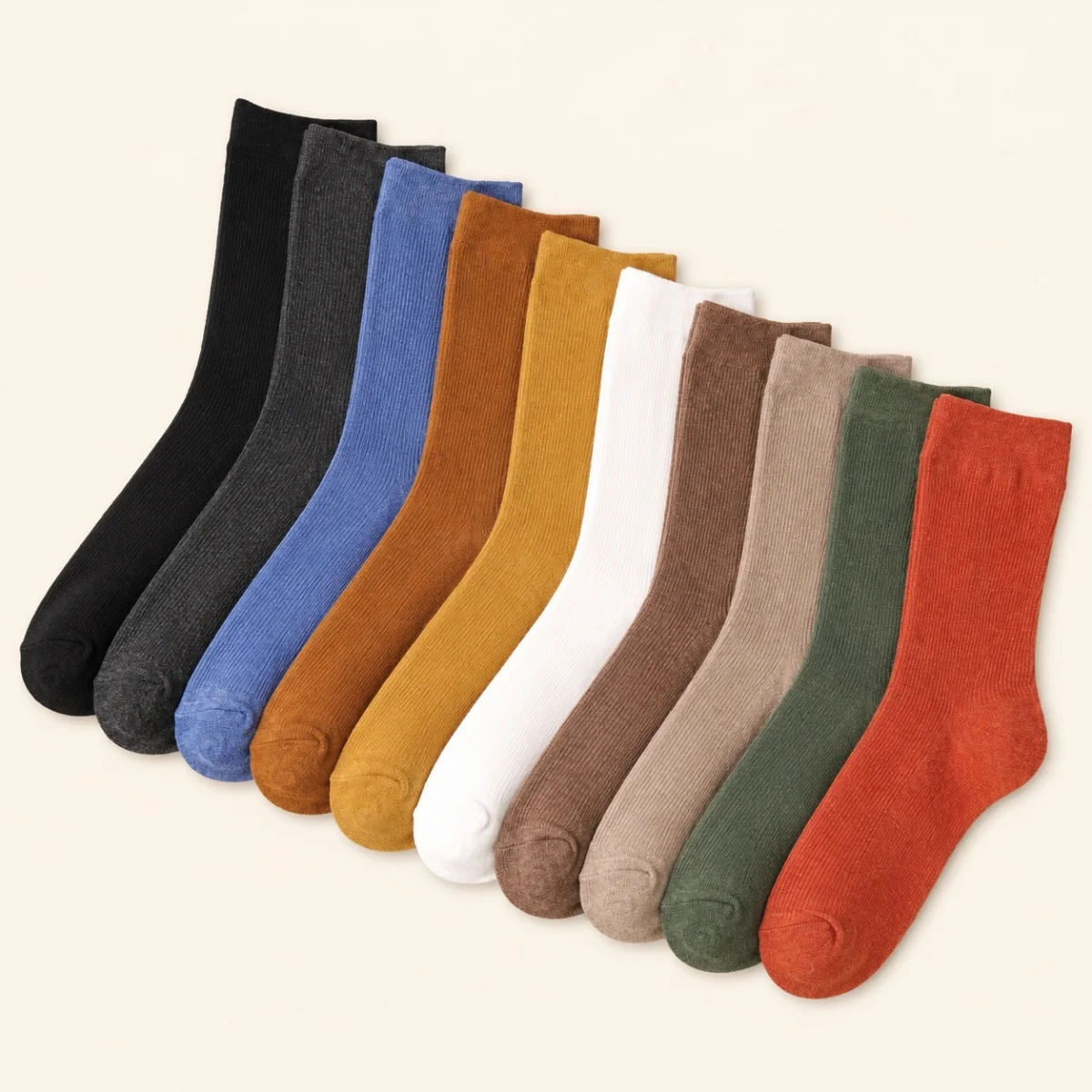 5/10 Pairs of Multi-Color Women's Mid-Calf Socks, Knitted, Breathable, Versatile, Elegant, Slimming, Comfortable, Moisture-Wicking, Suitable for Students, for Spring, Summer, Autumn, and Winter