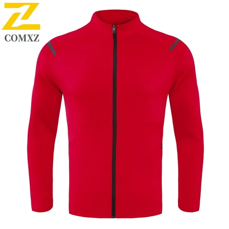 COMXZ معطف رياضي رجالي ربيع الخريف تشغيل أفضل 2025 موضة جديدة فضفاضة تناسب سترة غير رسمية الوقوف طوق بلون سترة هوديي #3