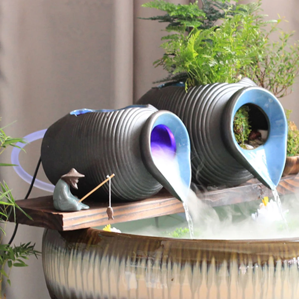 

Aquarium Decoration Traditional Waterfall Plate Khaki 35cm Solid Wood Betta Tank Accessories Fish Tank Landscaping Garden