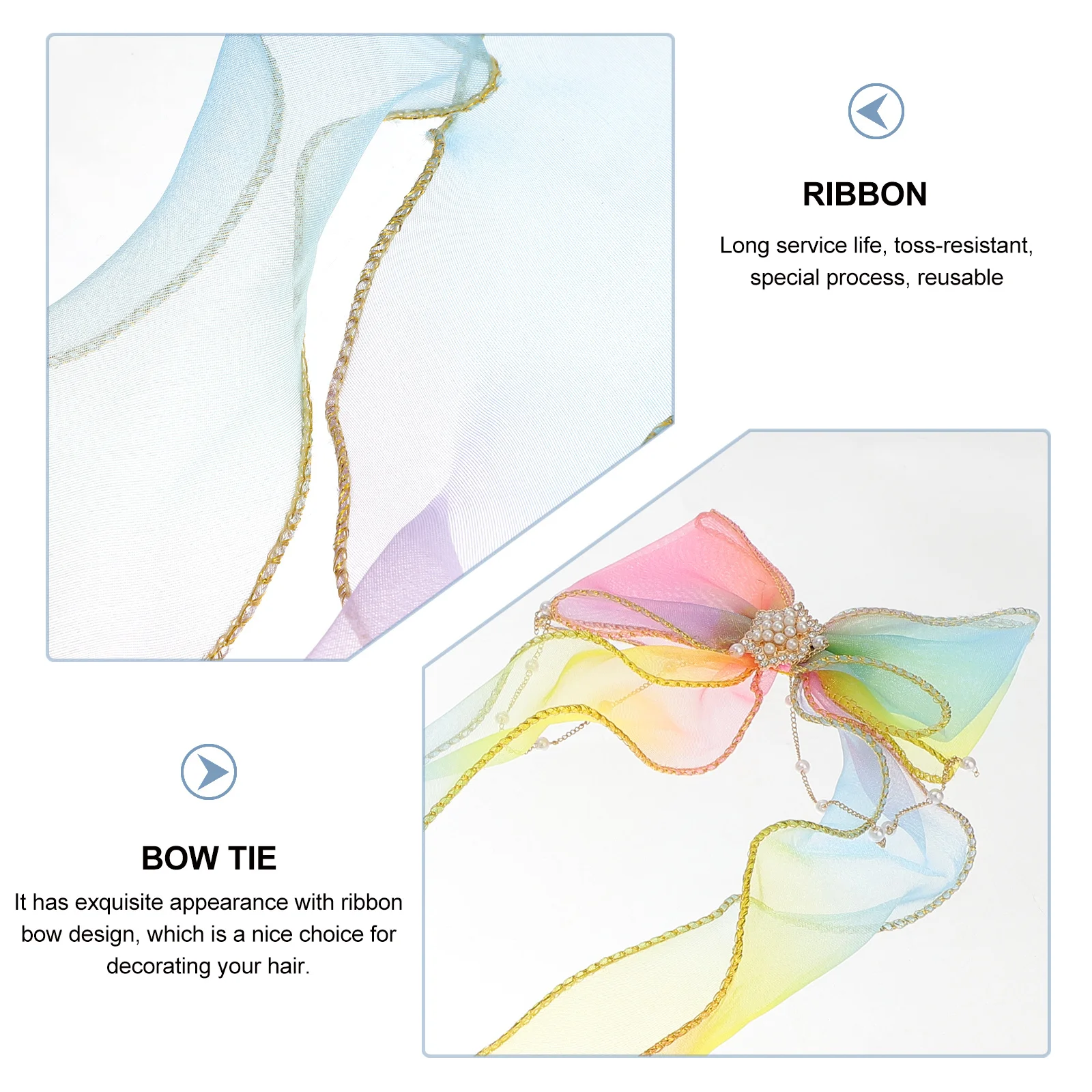 

2Pcs Ribbon Bow Hair Barrette Bowknot Clips Girls Hair Accessories for Daily Work Party Bows for Girls Bowknot Hairpins
