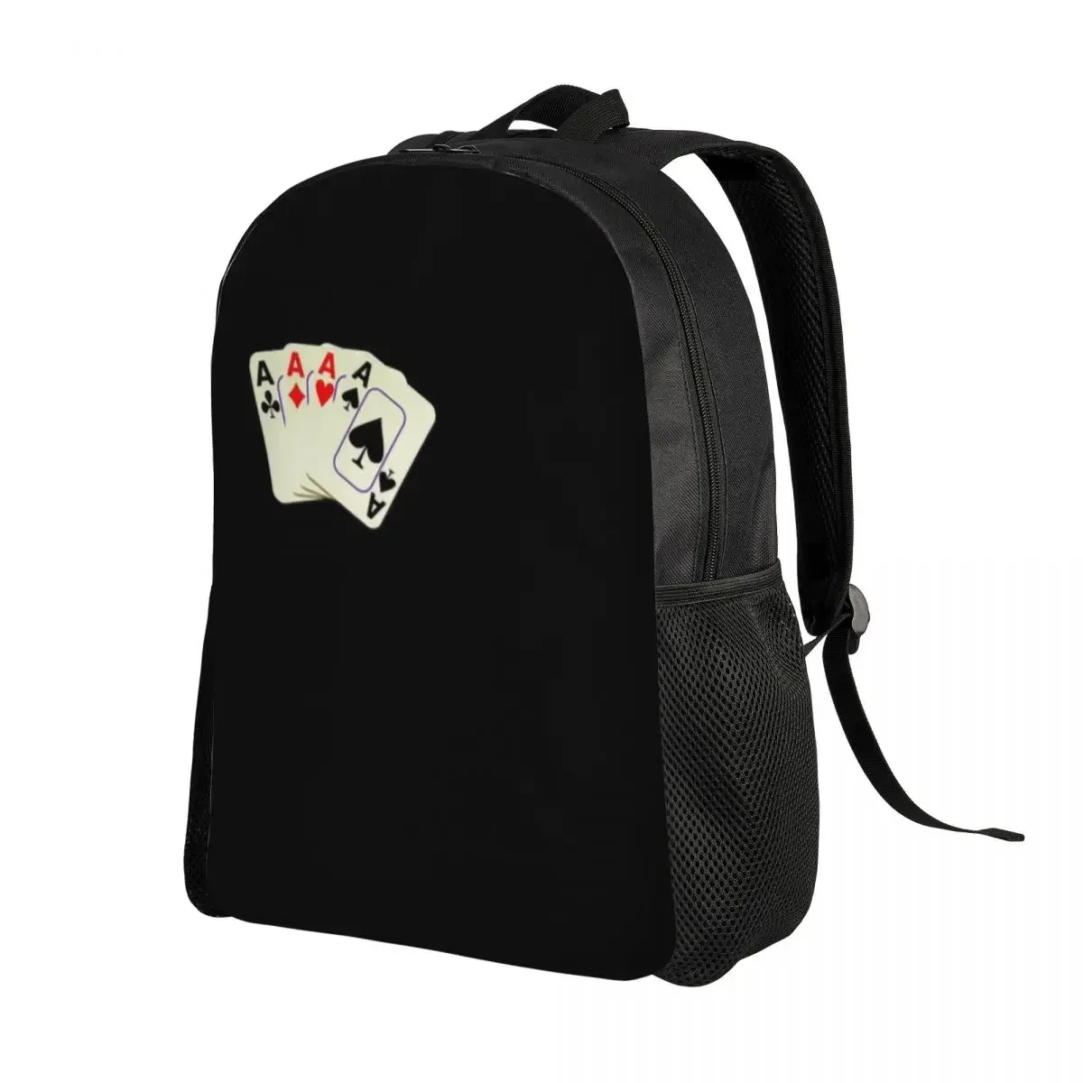 Ransel Ace Of Cards kustom tas buku dasar Pria Wanita untuk mode sekolah kuliah tas permainan kartu Poker