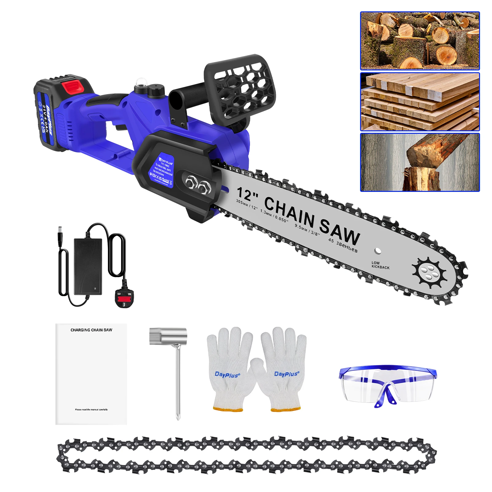 12 inch draadloze elektrische kettingzaag borstelloze mini-kettingzaag met batterij gereedschapskist handheld voor Makita hout, snijden tuinboom