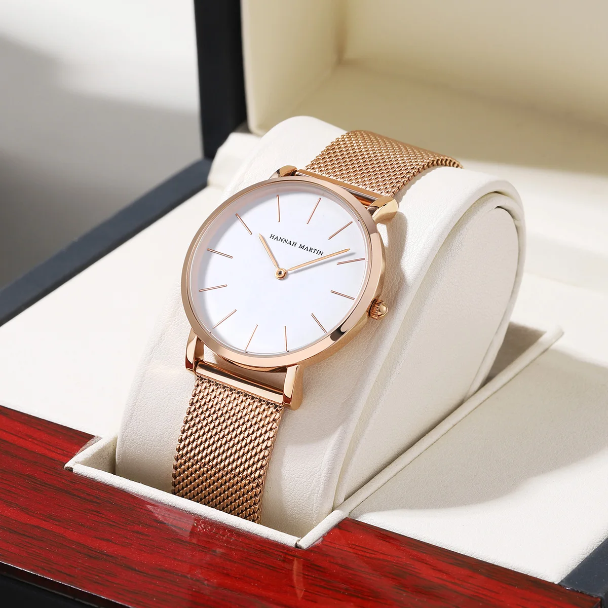 Reloj de marca superior para mujer, movimiento de cuarzo japonés, 36mm, oro rosa, resistente al agua, relojes minimalistas nórdicos para mujer