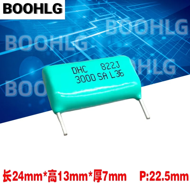 5PCS 822J 8.2nf 8200pf 3000v 3kv copper foot high-frequency thin film capacitors