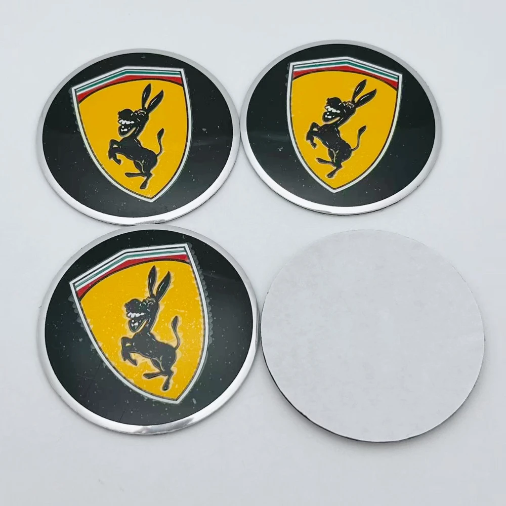 4pcs 56mm 65mm Donkey Logo Emblem Car Wheel Stickers Accessories for Car Wheel Center Caps Wheel Rims Hubcap Cover Badge Replace view 2