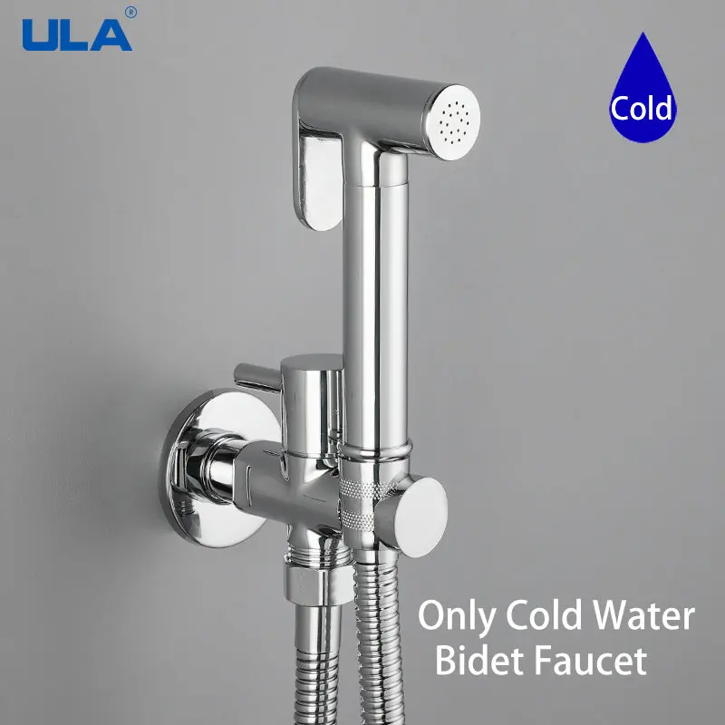 ULA Brass Bidet Faucet Portable Bidet Sprayer Single Cold Water Tap Toilet Faucet Sprayer Douche Bidet Faucet Black/Chrome/Gold