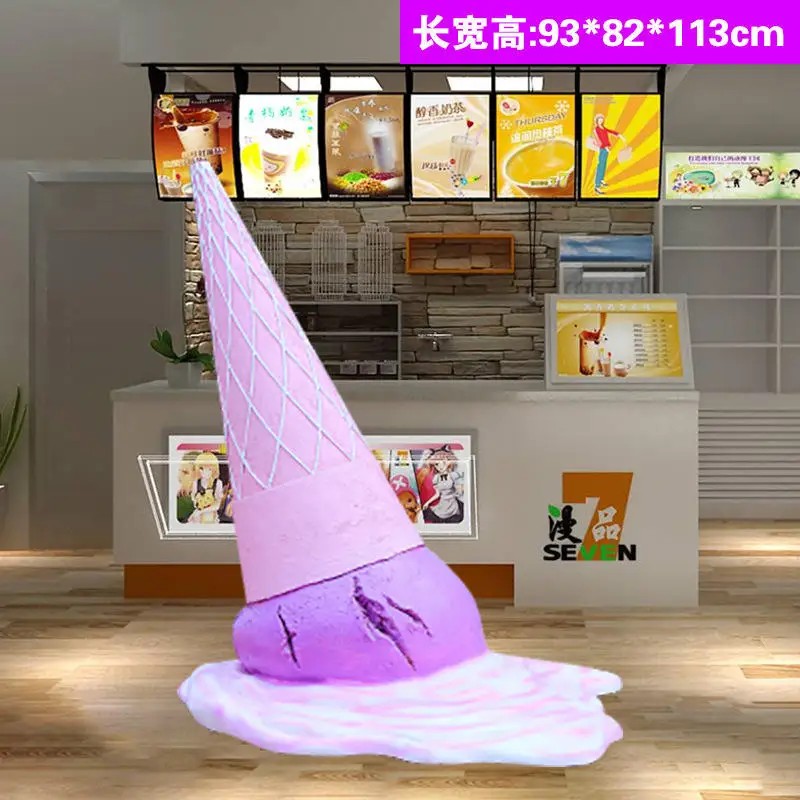 ATV&UTVFiberglass Figurine Candy Party Decorations Props Ice Cream Cone Gresouice/ice Cream Store Fiberglass Ice Cream Cone Donu view 6
