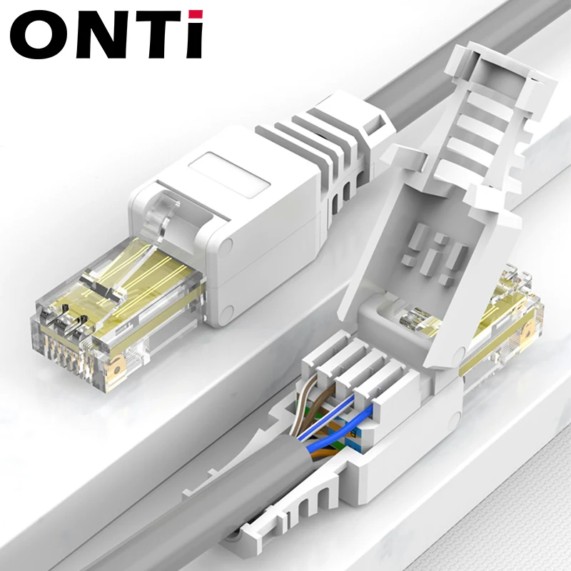 CAT6 CAT5E أداة مجانية RJ45 موصل ، لا تجعيد أداة أقل UTP 1000Mbps وحدات التوصيل ل تقطعت بهم السبل الصلبة Lan إيثرنت كابل
