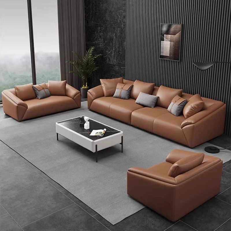 Office Leather Minimalist Sofa Livingroom Sets For Living Room Full Set Day Bed Chair Sleeper LuxurySofa Sala De Estar Furniture