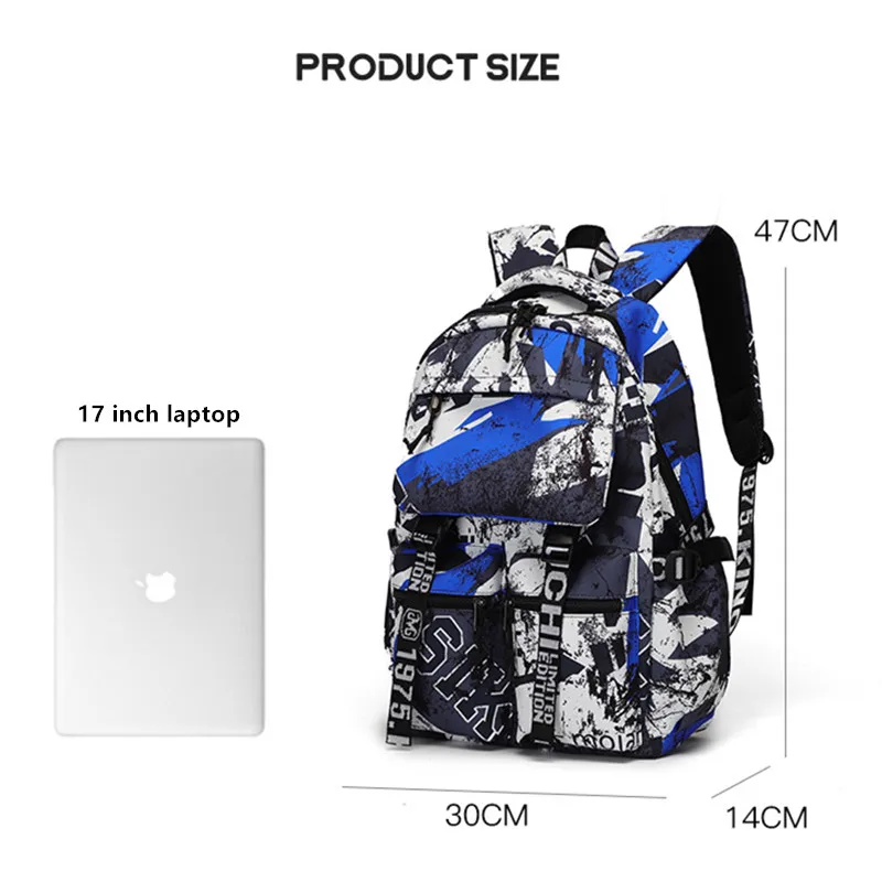 Letter Printing School Backpack For Teenage Boys Girls Cool Schoolbag Waterproof Travel Laptop Backpack College Kids School Bags