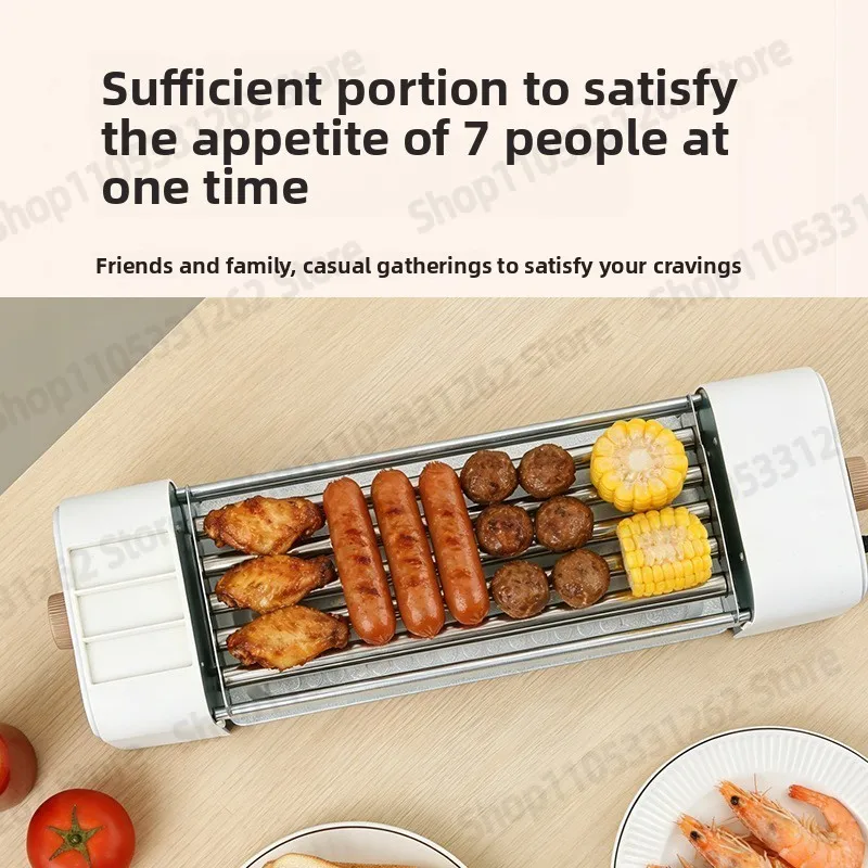 Sausage Grill Machine Household Fully Automatic Small Hot Dog Machine Court Multifunctional 3-in-1 Electric BBQ Plate