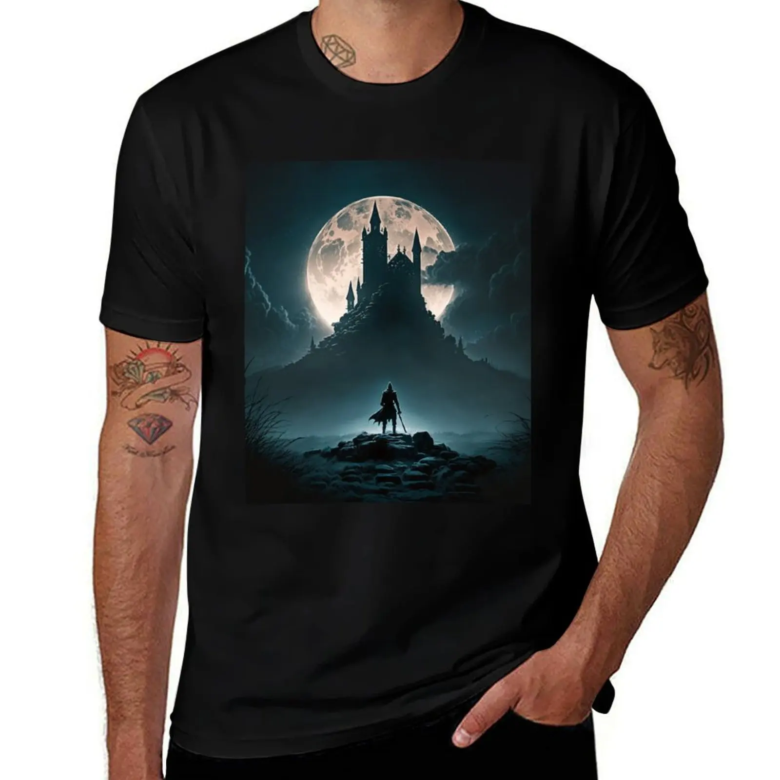 

Dark Souls Castle T-Shirt Funny t-shirts blue archive customs design your own mens tall t shirts