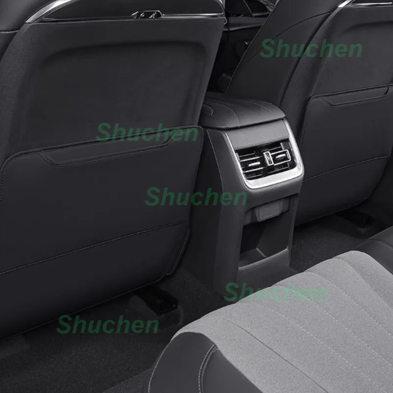 Car Rear Row Anti-kick Pad for Hongqi H5 2023-2025 Seat Back Kick Dirt-proof Protective Leather Cover Interior Accessories