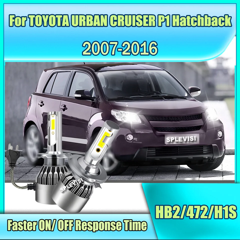 2xUpgrade IP67 LED Headlights H4 12v Car Light  For TOYOTA URBAN CRUISER P1 Hatchback 2007 2008 2009 2010 2011 2012 2013 14-2016