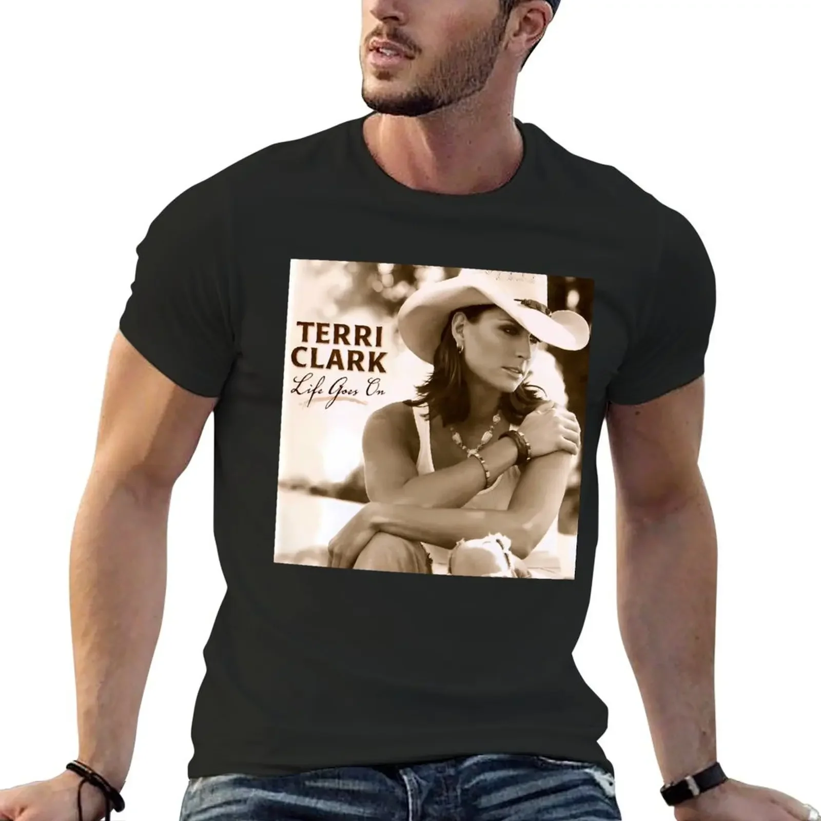 

Terri Clark life goes on T-Shirt oversized graphics cute clothes black t-shirts for men