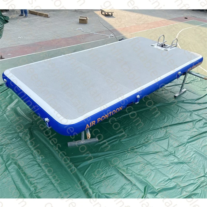 4x2m Water Floating Dwf Drop Stitch Inflatable Pontoon Yacht Dock Platform Resort Mat
