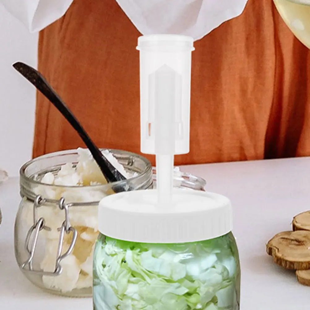 

2Pcs Wide Mouth Mason Jar Lids with One Way Airlock Valve for Fermenting Sauerkraut Pickles Reusable Bpa Free Canning Storage
