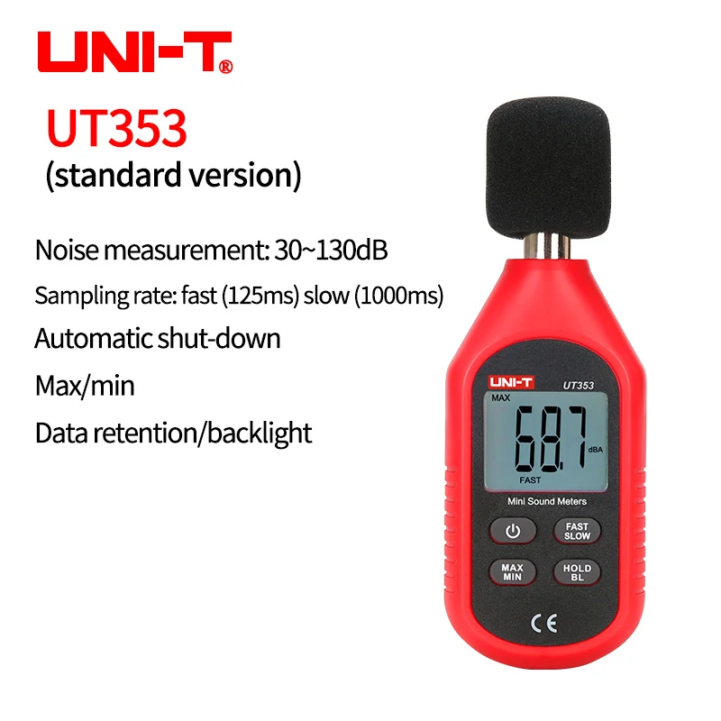 UNI-T UT353 Digital Sound Level Meter UT353BT Noisemeter 30-130dB Decibel Tester Noise Audio Detector Bluetooth