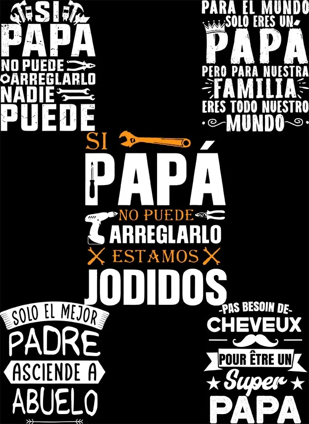 If Dad Can\'t Fix It We\'re Screwed T Shirt Retro Spanish Papa Father Day Gift Men Clothing 100% Cotton SoftT-shirt  EU Size