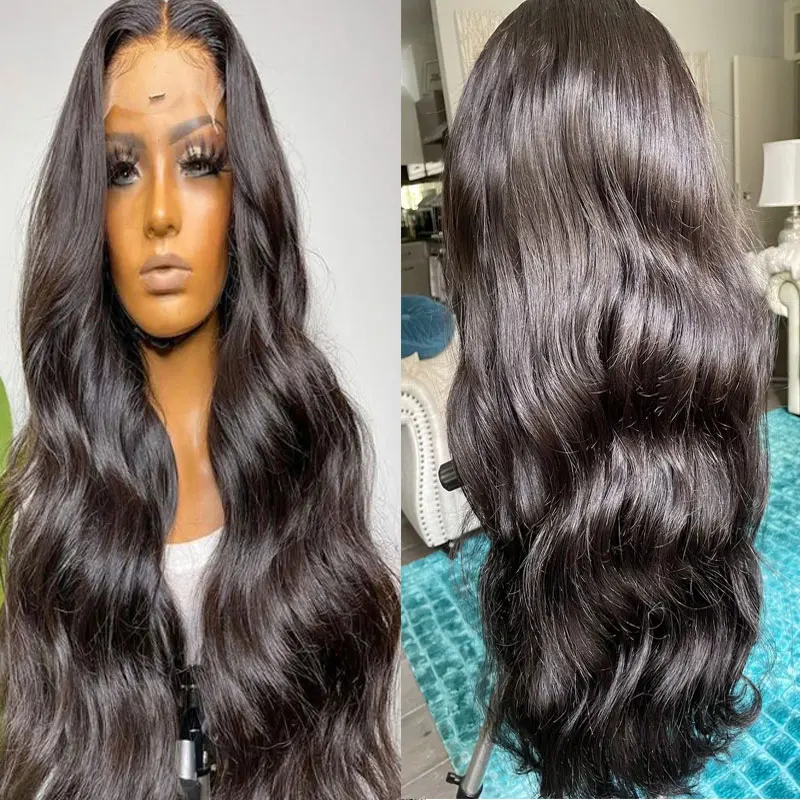 

Bombshell Body Wave Synthetic 13x4 Lace Front Wigs Glueless High Quality Heat Resistant Fiber Hair Natural Hairline For Women