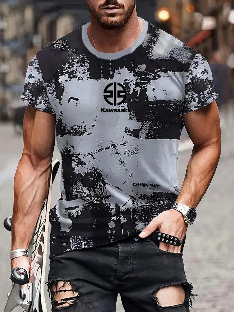 

Kawasaki Camouflage Printed Short Sleeved T-shirt, Dirt Resistant, Breathable, Quick Drying Outdoor Sports Cycling Top