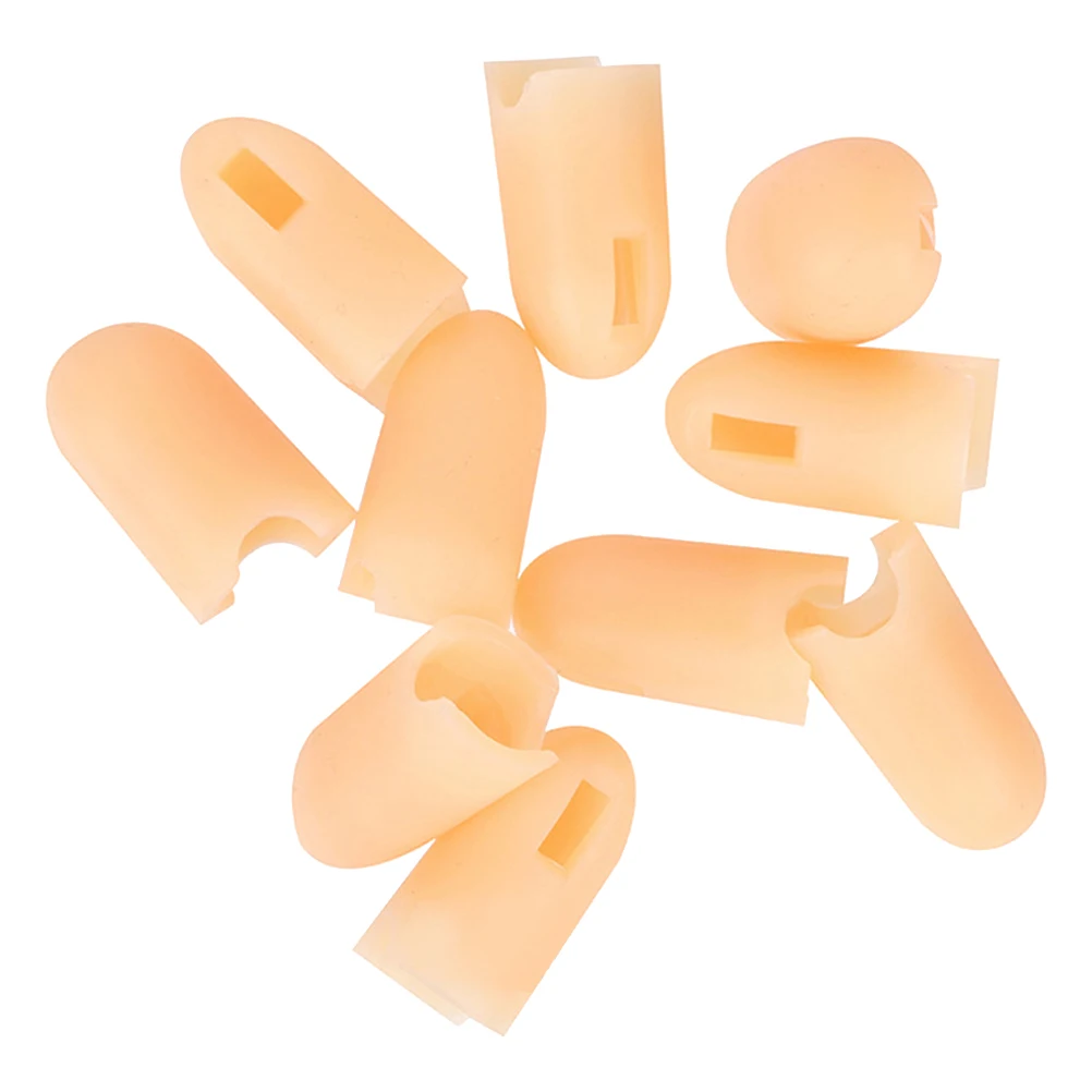 

10pcs Silicone Finger Cot Artificial Hand Nail Practice Dummy Tips Reusable ABS Flexible Breathable Manicure Fingers
