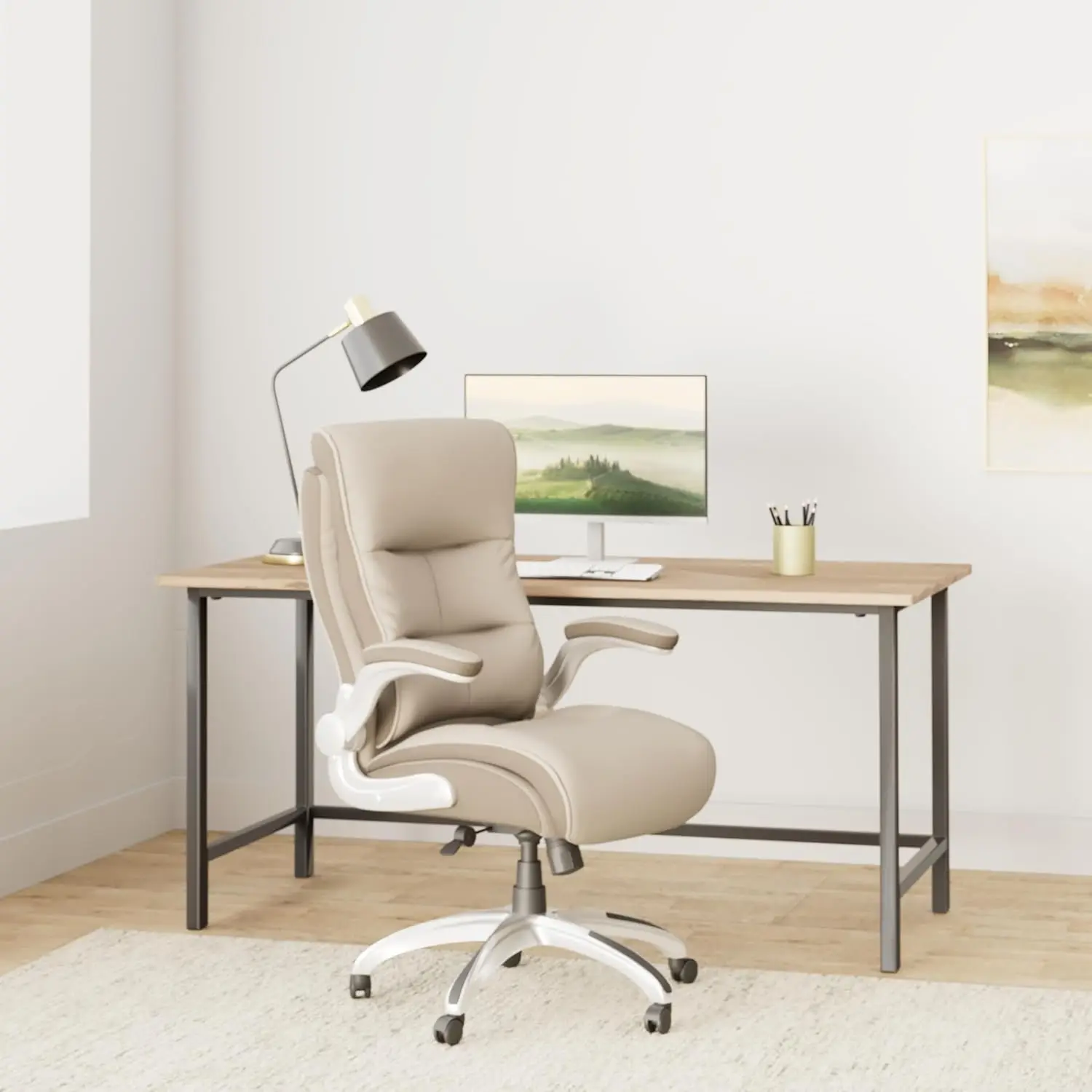 Ampresso Big & Tall Bonded Leather High-Back Chair,Adjustable design makes it easy for you Office Chairs