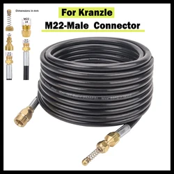 High Pressure Washer Hose Pipe Cord Sewer Drain Water Cleaning Hose Sewer Jetter Pipe Kit M22-Male Thread Connector For Kranzle