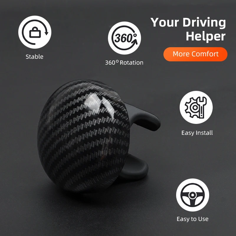 Premium Carbon Fiber Car Steering Wheel Assist Ball One Hand Labor Saving Handle For Hyundai N Line Tucson Elantra I30 Kona