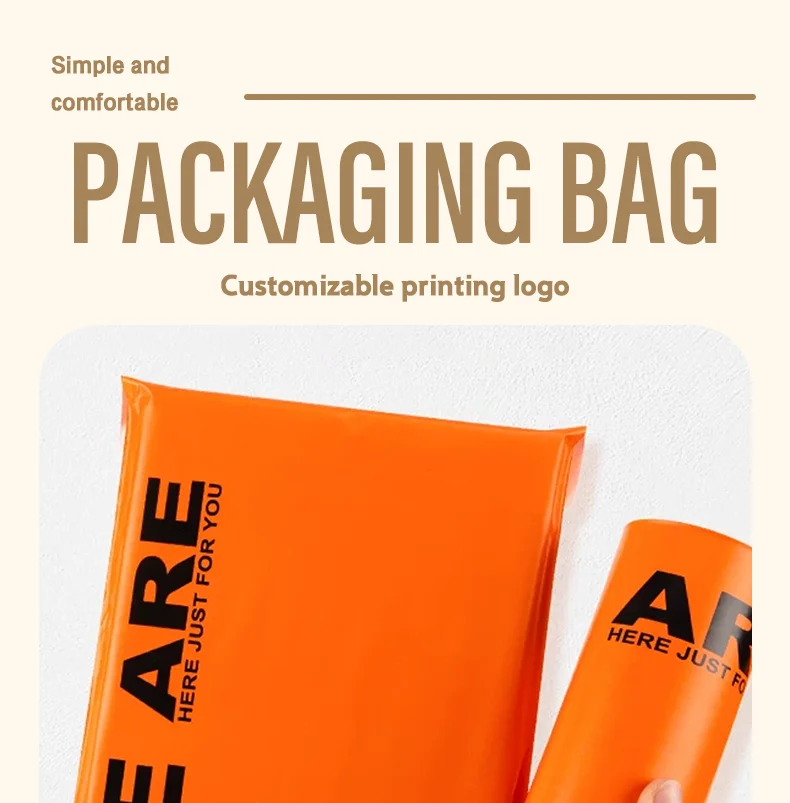 100 Stück orangefarbene Versandtaschen, Kleidungsverpackungstaschen, Versandtaschen, Geschenktüten für Feiertage und Partys, unterstützt individuelles Logo – Detail 1