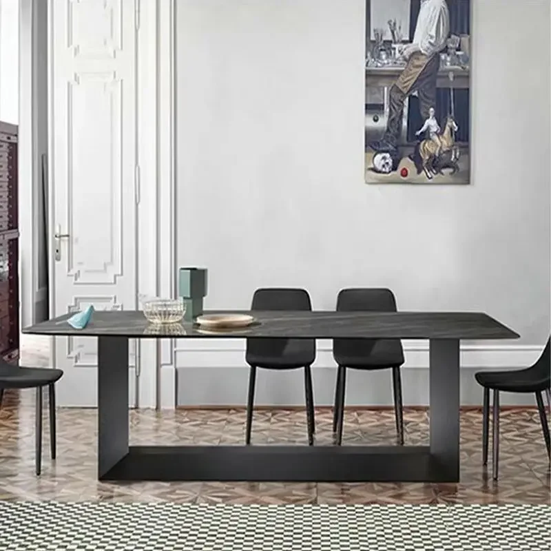 

-Moderne Möbel im Brugischen Stil Hot Selling Esszimmer gemebel Luxus Rechteck Sinter stein Esstisch für Zuhause