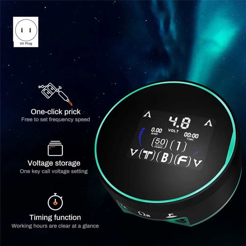 ABIT الوشم إمدادات الطاقة أورورا III الرقمية LED الوشم حزام لفائف مع لفائف و الروتاري الوشم الترباس محول ضبط Fre الولايات المتحدة التوصيل #6