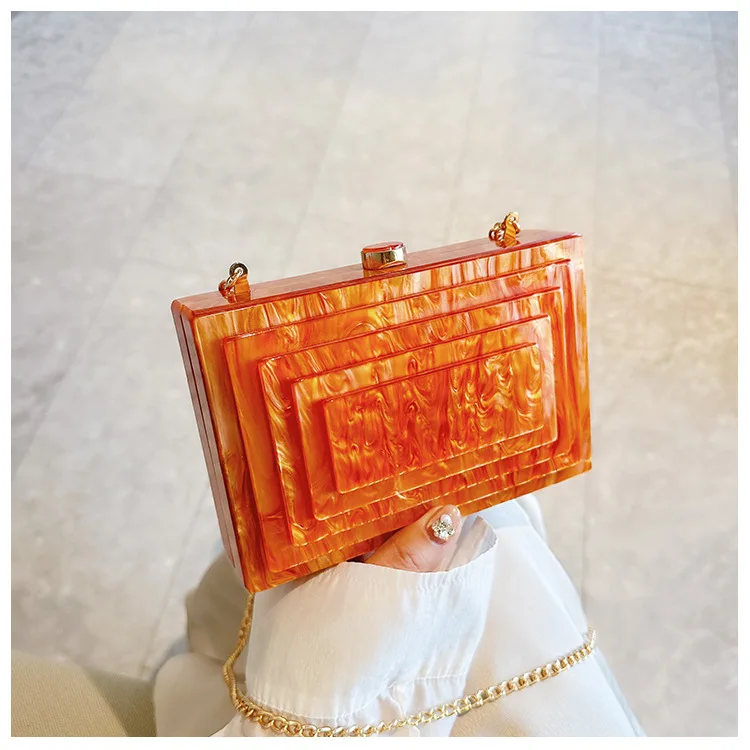 

Акриловая обеденная сумка в стиле ретро, женская сумка на цепочке на одно плечо, весна 2021, прямая Ss, трансграничная, Briti Sle Square...