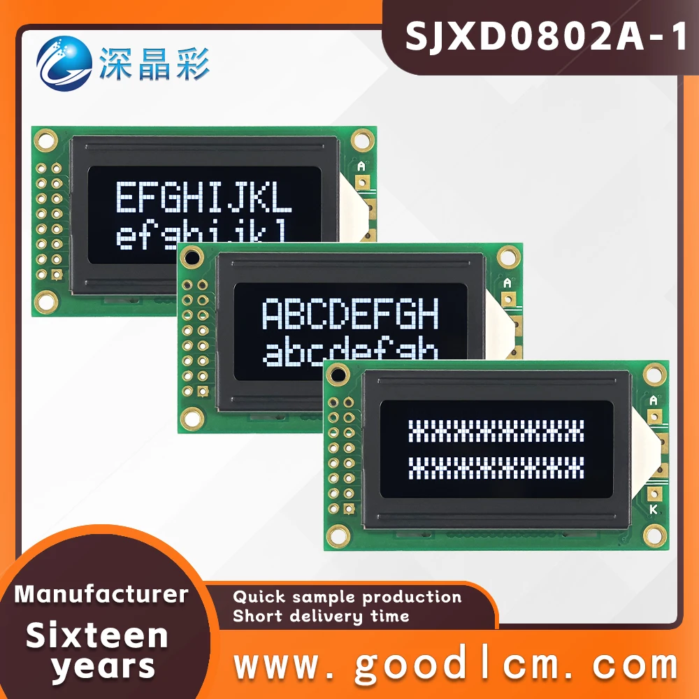 

Industrial control Russian characters LCD 0802 display screen JXD0802A-1 VA White Negative 8X2 character LCM display module