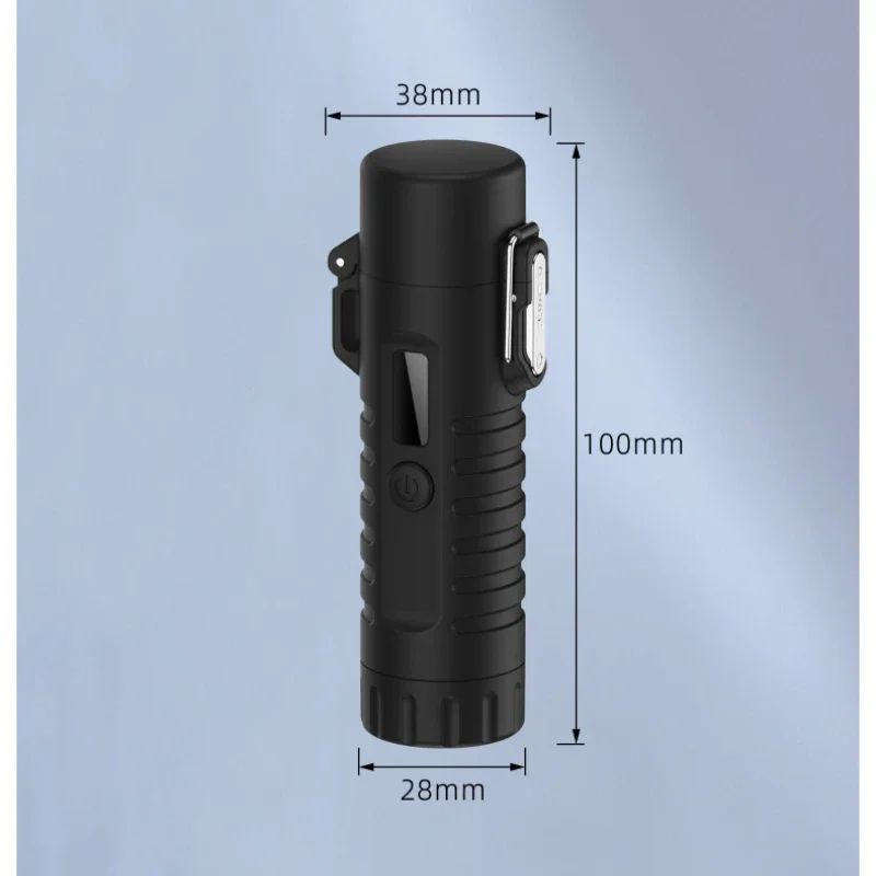 Outdoor Flashlight Waterproof Cigarette Lighter Retractable 360° Rotating Hose Type-C Rechargeable Electric Arc Lighter Men Gift