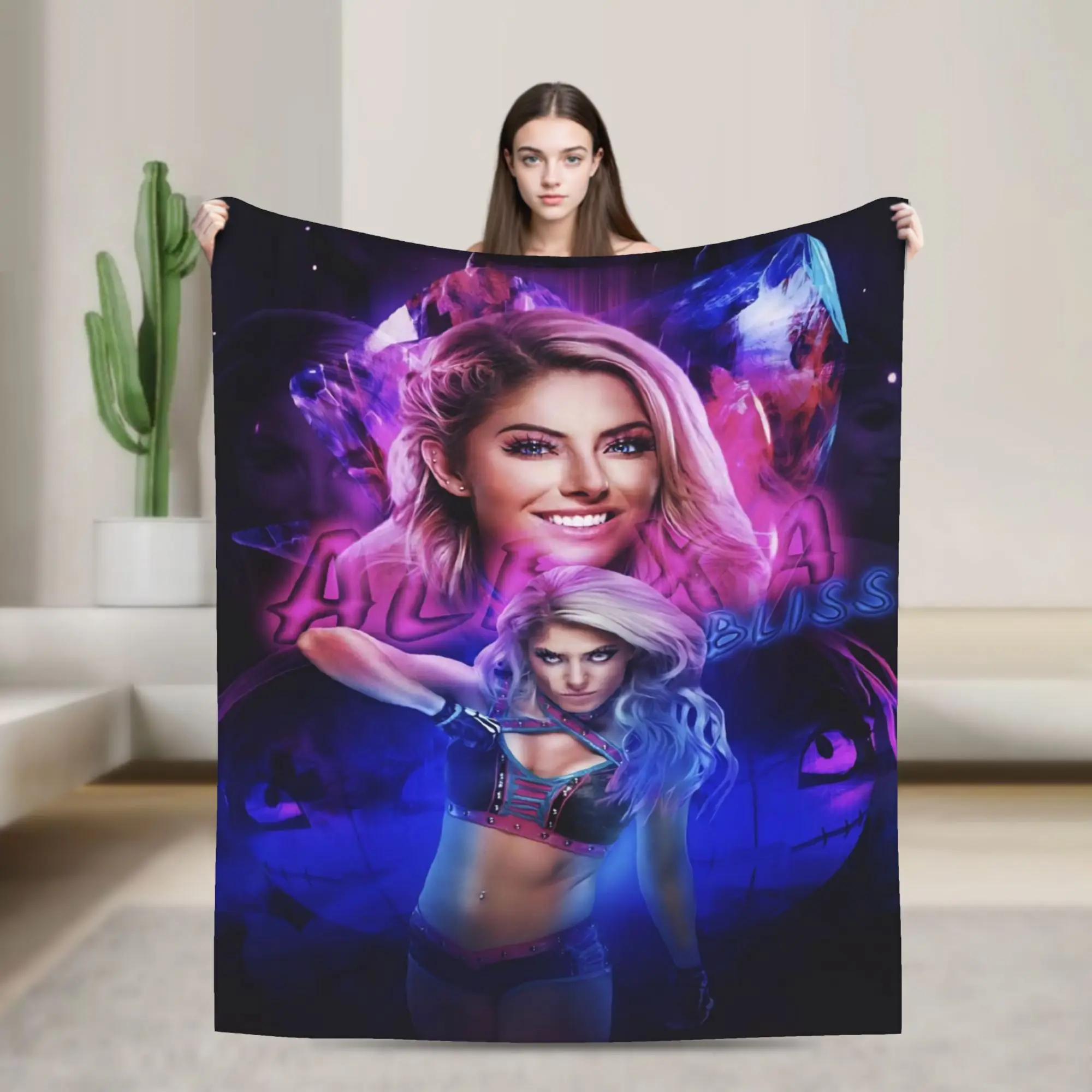 Alexa Bliss wrestler Throw Blanket for Couch  Soft Fuzzy Plush Blanket 50x60 Inches Multi-size Bedspread for All Seasons