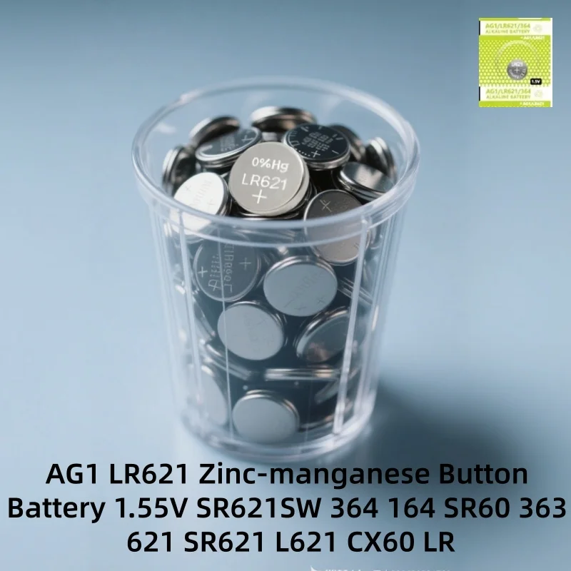 

AG1 LR621 Zinc-manganese Button Battery 1.55V SR621SW 364 164 SR60 363 621 SR621 L621 CX60 LR60 Coin Cell for Watch Clock Remote