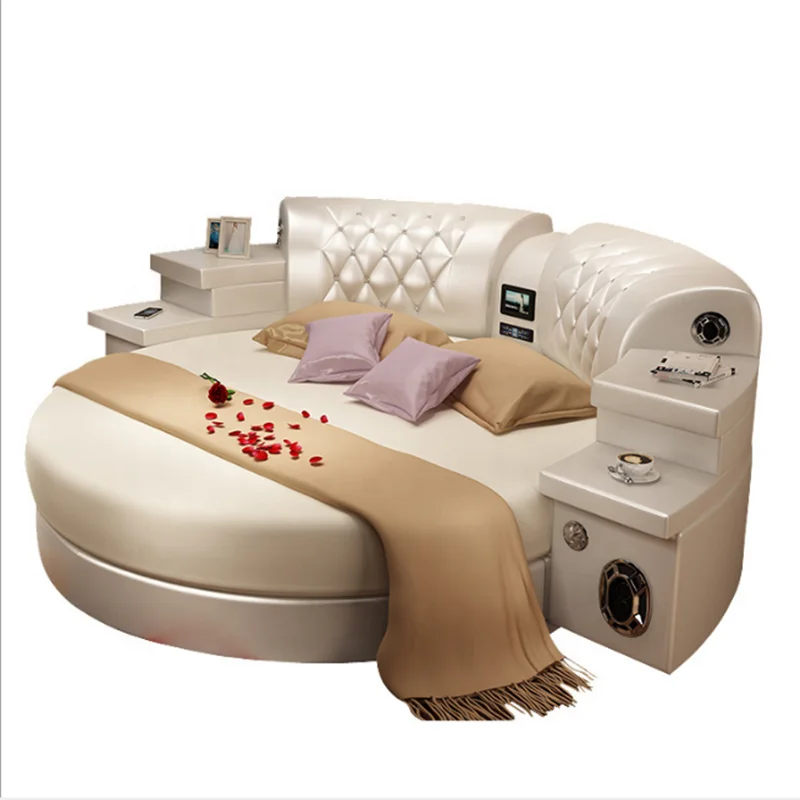 

For Luxury Bedroom Furniture Sets Smart Bed With Massage Function Hot Sale Fashion Modern Multi Function Round Beds
