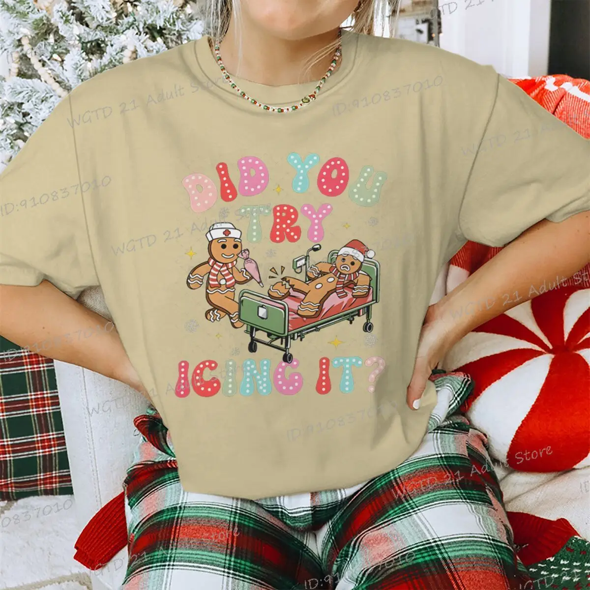 "هل أن تحاول أن تجليدها؟" النساء الرجال عيد الميلاد الزنجبيل تي شيرت أزياء عطلة حزب الكرتون Crewneck للجنسين عيد الميلاد الملابس هدية #5