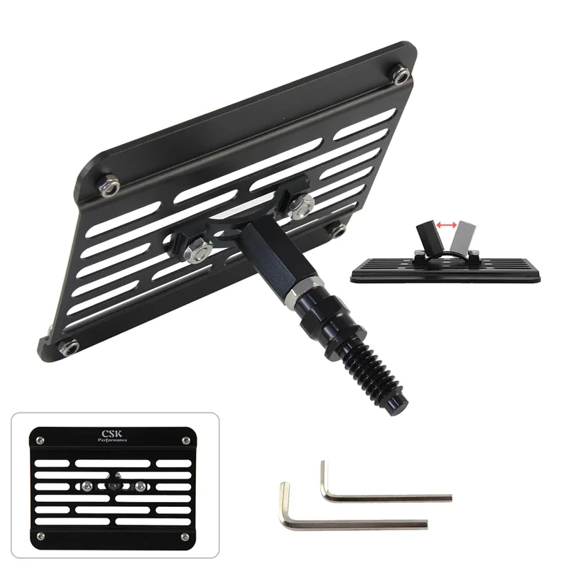 

License Plate Mounting Bracket Holder Front Bumper Tow Hook For BMW 1/3/5/6-Series E82 E36 E90 E70 X5 X6 96-14 Black Aluminum