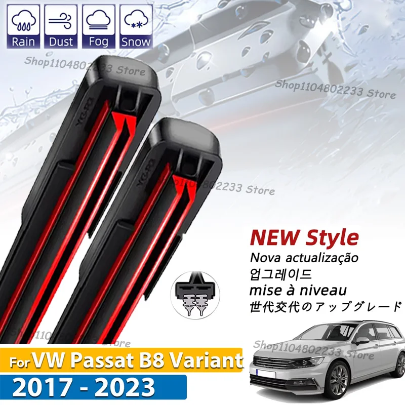 

LHD Front Wiper Blades Set For VW Passat B8 Variant 2017 - 2023 Windshield Windscreen Window Natural Rubber Wiper