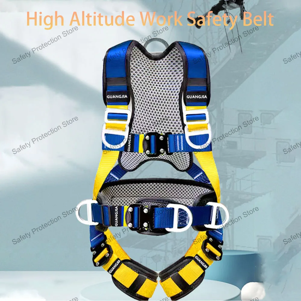 Five-point High Altitude Work Safety Harness Full Body Safety Belt  Outdoor Climbing Training Construction Protective Equipment