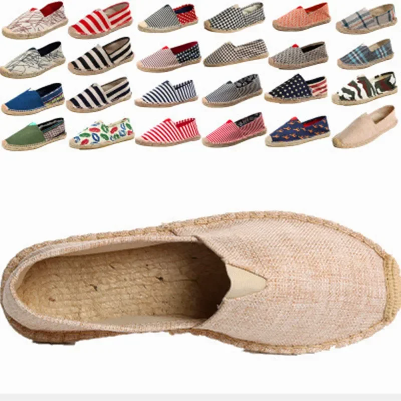 Men Shoes Summer Espadrilles Woman Canvas Sneakers Breathable Couple Shoes Autumn Slip on Loafers Large Size 35- 45 Sneakers