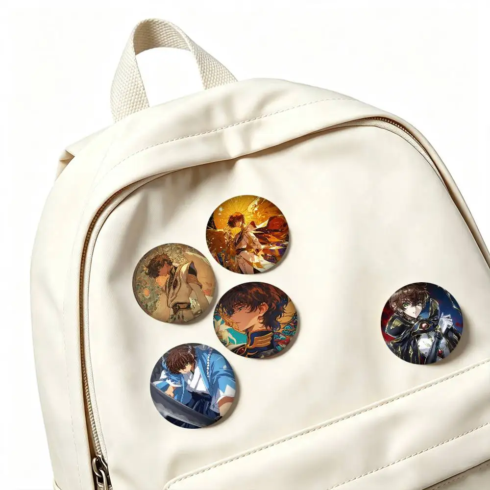 S-Suzaku Kururugi Code Geass  25 32 44 58 75mm Badges Personalized Round Brooches Pins Accessory Gift