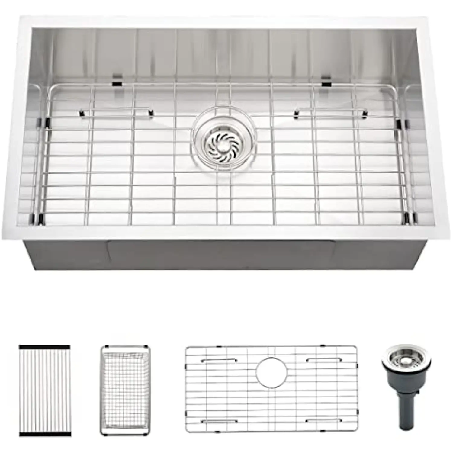 

32 Undermount Stainless Steel Kitchen Sink - 32 X 17 X 9 18 Gauge Stainless Steel Single Bowl under Mount Kitchen Sink Basin W